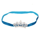 Infant Baby Rhinestone Crown Hair Bands Photography Headband - Blue