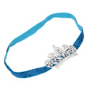 Infant Baby Rhinestone Crown Hair Bands Photography Headband - Blue