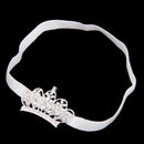 Infant Baby Rhinestone Crown Hair Bands Photography Headband - White