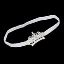 Infant Baby Rhinestone Crown Hair Bands Photography Headband - White