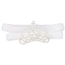 Infant Baby Rhinestone Pearl Crown Hair Bands Photography Headband - White