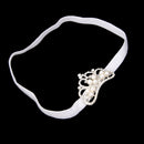 Infant Baby Rhinestone Pearl Crown Hair Bands Photography Headband - White