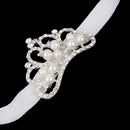 Infant Baby Rhinestone Pearl Crown Hair Bands Photography Headband - White