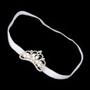 Infant Baby Rhinestone Pearl Crown Hair Bands Photography Headband - White
