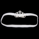 Infant Baby Rhinestone Pearl Crown Hair Bands Photography Headband - White