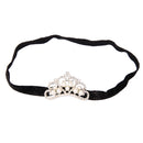 Infant Baby Rhinestone Pearl Crown Hair Bands Photography Headband - Black