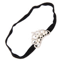 Infant Baby Rhinestone Pearl Crown Hair Bands Photography Headband - Black
