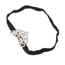 Infant Baby Rhinestone Pearl Crown Hair Bands Photography Headband - Black