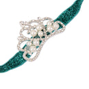 Infant Baby Rhinestone Pearl Crown Hair Bands Photography Headband - Green