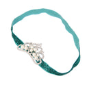 Infant Baby Rhinestone Pearl Crown Hair Bands Photography Headband - Green