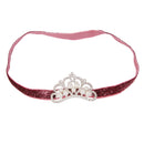 Infant Baby Rhinestone Pearl Crown Hair Bands Photography Headband - Red