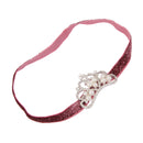 Infant Baby Rhinestone Pearl Crown Hair Bands Photography Headband - Red