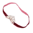 Infant Baby Rhinestone Pearl Crown Hair Bands Photography Headband - Red