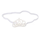 Rhinestone Faux Pearl Crown Baby Girls Headband Hair Band - White