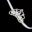 Rhinestone Faux Pearl Crown Baby Girls Headband Hair Band - White