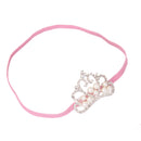 Rhinestone Faux Pearl Crown Baby Girls Headband Hair Band - Pink
