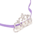 Rhinestone Faux Pearl Crown Baby Girls Headband Hair Band- Light Purple