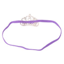Rhinestone Faux Pearl Crown Baby Girls Headband Hair Band- Light Purple