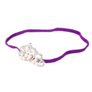 Rhinestone Faux Pearl Crown Baby Girls Headband Hair Band- Deep Purple