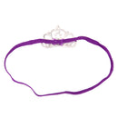 Rhinestone Faux Pearl Crown Baby Girls Headband Hair Band- Deep Purple
