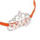 Rhinestone Faux Pearl Crown Baby Girls Headband Hair Band- Orange