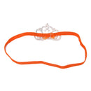 Rhinestone Faux Pearl Crown Baby Girls Headband Hair Band- Orange