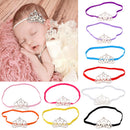 Rhinestone Faux Pearl Crown Baby Girls Headband Hair Band- Orange