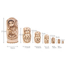 7pcs Hand Painted Hooded Beauty Wooden Russian Nesting Dolls