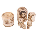 7pcs Hand Painted Hooded Beauty Wooden Russian Nesting Dolls