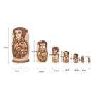 7pcs Hand Painted Beauty Castle Wooden Russian Nesting Dolls