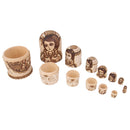 7pcs Hand Painted Beauty Castle Wooden Russian Nesting Dolls