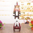 Maroon Wooden Nutcracker On A Rocking Horse