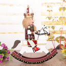 Maroon Wooden Nutcracker On A Rocking Horse