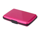 Mini Waterproof Aluminum Metal Business ID Credit Card Holder - Rose Red