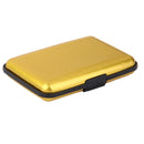 Mini Waterproof Striped Aluminum Metal ID Credit Card Holder - Gold