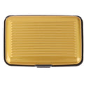 Mini Waterproof Striped Aluminum Metal ID Credit Card Holder - Gold
