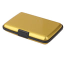Mini Waterproof Striped Aluminum Metal ID Credit Card Holder - Gold