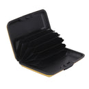 Mini Waterproof Striped Aluminum Metal ID Credit Card Holder - Gold
