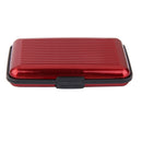 Mini Waterproof Striped Aluminum Metal ID Credit Card Holder - Red
