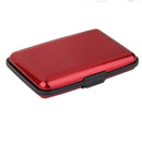 Mini Waterproof Striped Aluminum Metal ID Credit Card Holder - Red