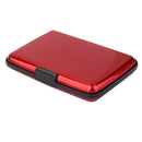 Mini Waterproof Striped Aluminum Metal ID Credit Card Holder - Red