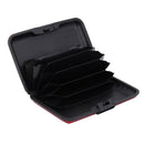 Mini Waterproof Striped Aluminum Metal ID Credit Card Holder - Red