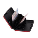 Mini Waterproof Striped Aluminum Metal ID Credit Card Holder - Red