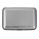 Mini Waterproof Striped Aluminum Metal ID Credit Card Holder - Grey