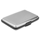 Mini Waterproof Striped Aluminum Metal ID Credit Card Holder - Grey