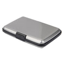 Mini Waterproof Striped Aluminum Metal ID Credit Card Holder - Grey