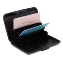 Mini Waterproof Striped Aluminum Metal ID Credit Card Holder - Grey