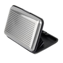 Mini Waterproof Striped Aluminum Metal ID Credit Card Holder - Grey
