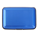 Mini Waterproof Striped Aluminum Metal ID Credit Card Holder - Blue