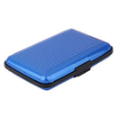 Mini Waterproof Striped Aluminum Metal ID Credit Card Holder - Blue